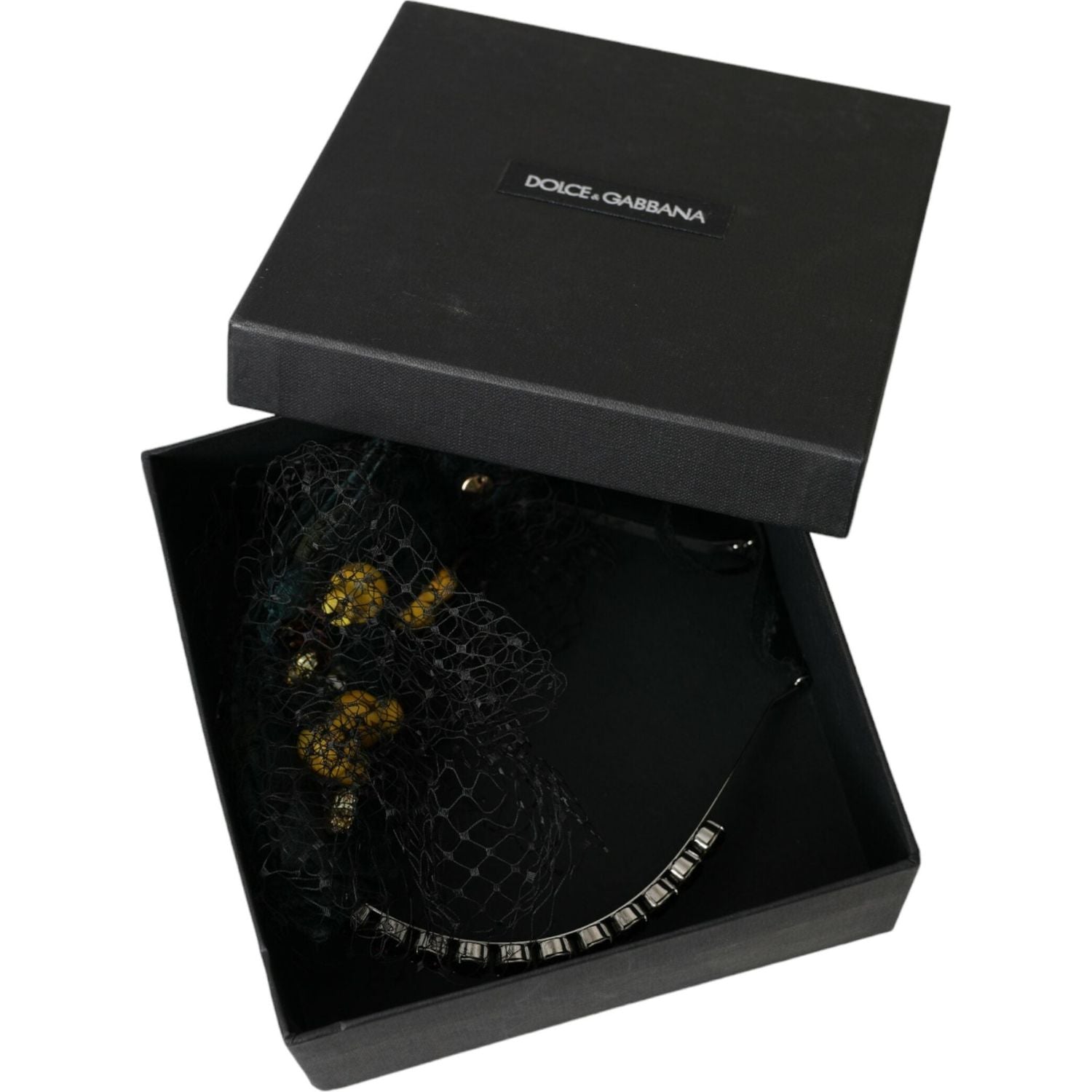 عصابة رأس من دولتشي آند غابانا مصنوعة من الكريستال البنفسجي من الليمون الأسود