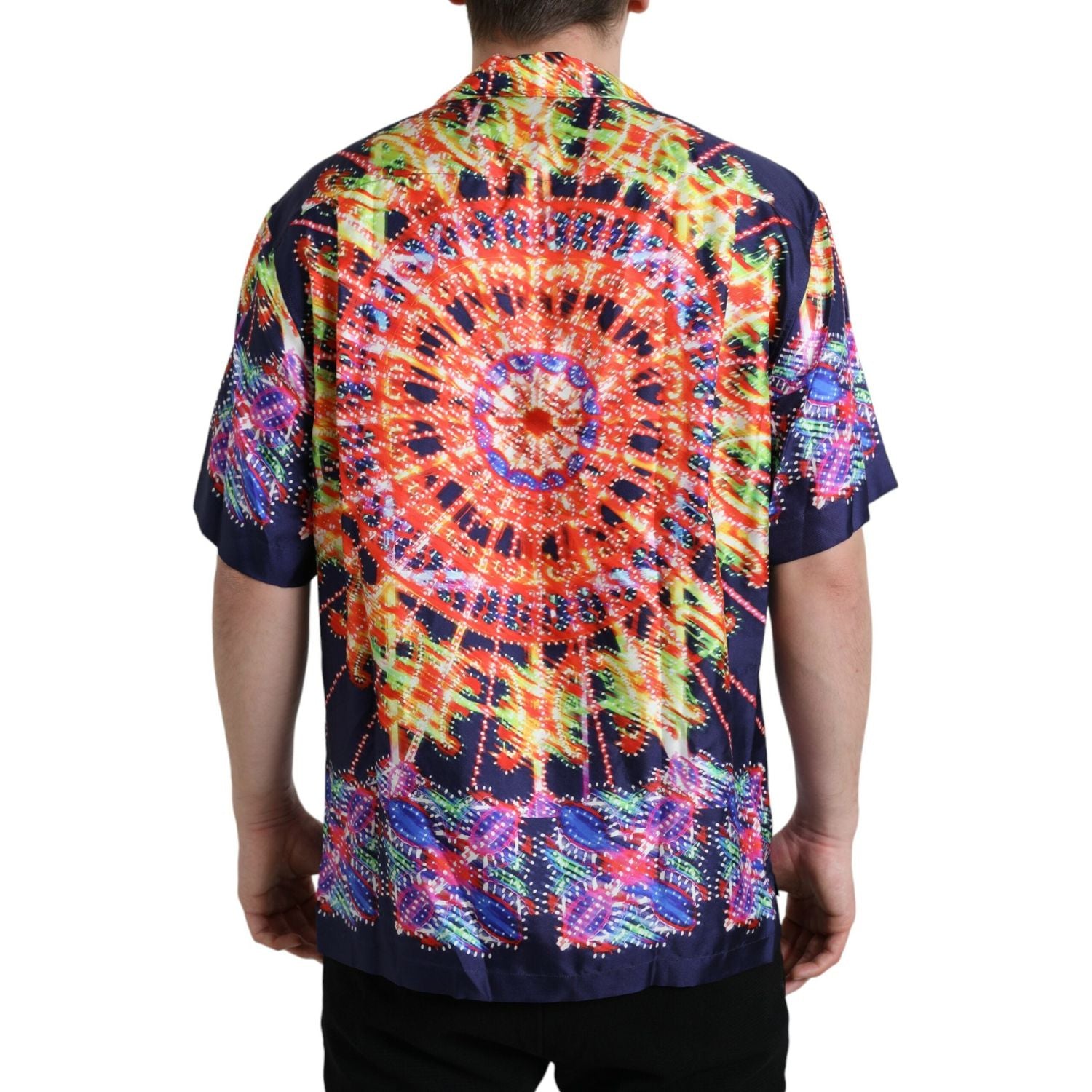 دولتشي آند غابانا قميص كاجوال حرير لوميناري متعدد الألوان