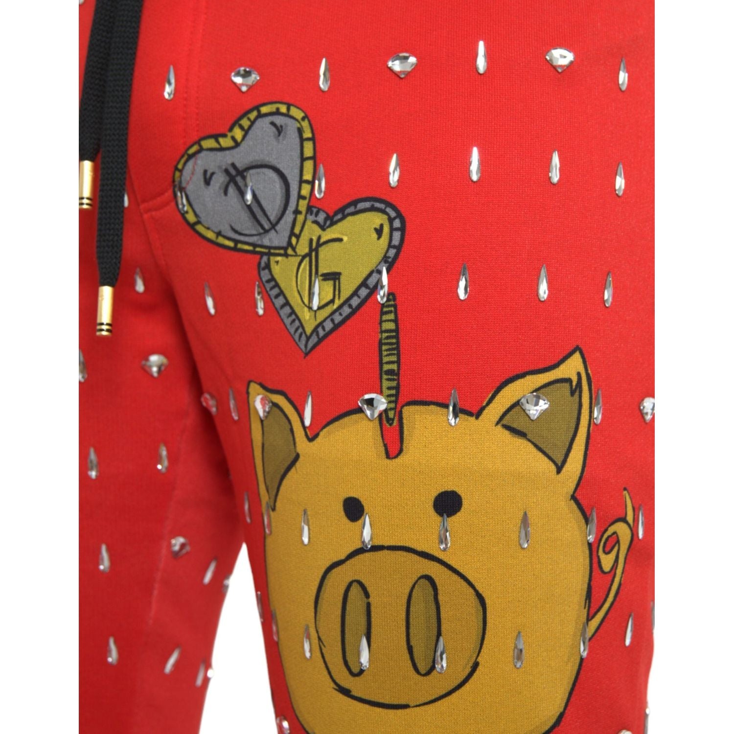 红色猪年慢跑运动裤