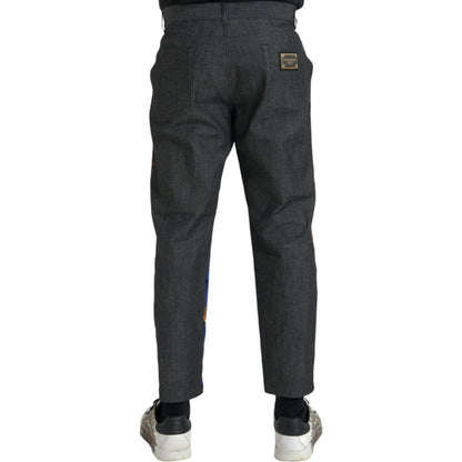 Dolce & Gabbana Multicolor Tiger Leopard Cotton Loose Tapered Pants