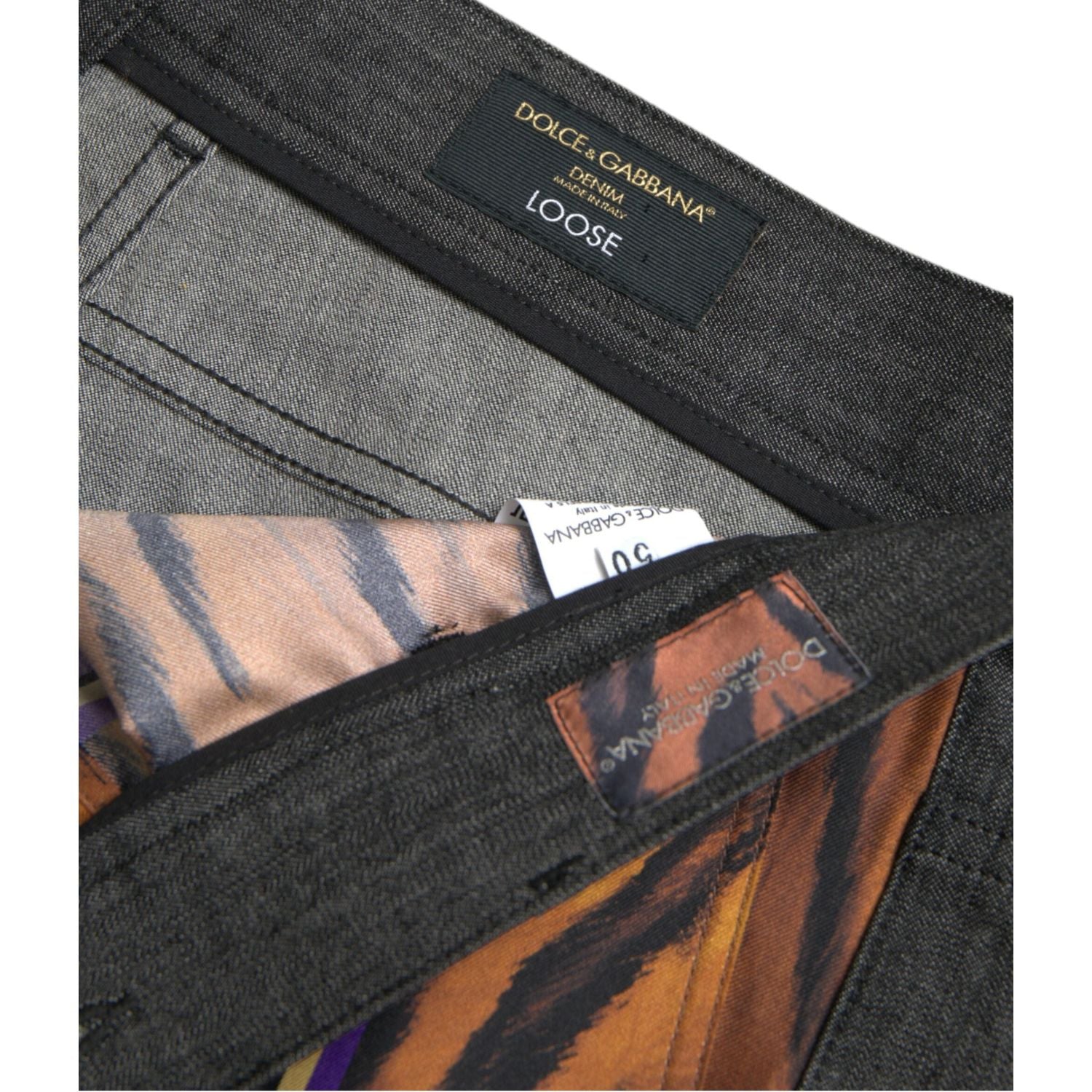 بنطلون Dolce &amp; Gabbana متعدد الألوان من القطن بنقشة النمر والفهد