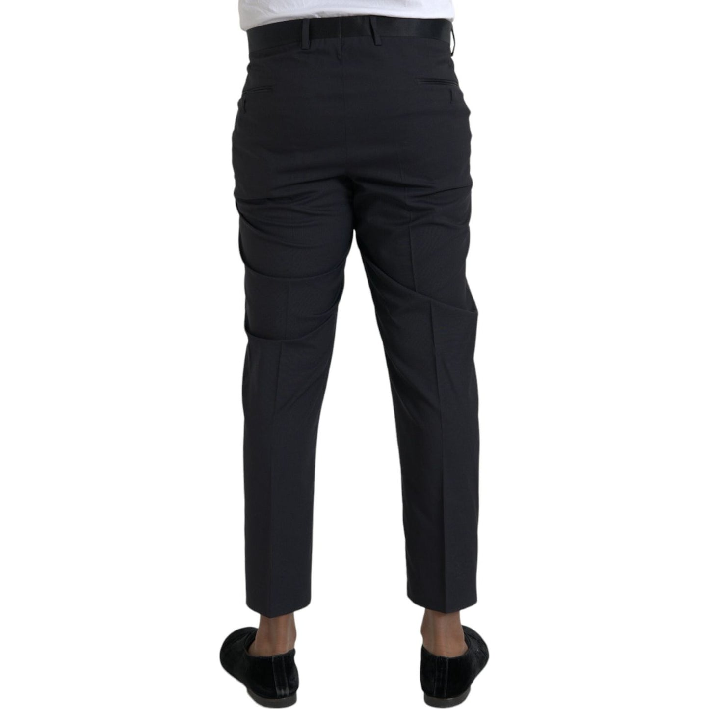 Dolce & Gabbana Blue Wool Men Skinny Dress Pants