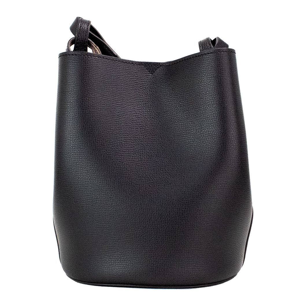 Lorne 小号黑色 Haymarket 格纹卵石纹皮革水桶手提包钱包