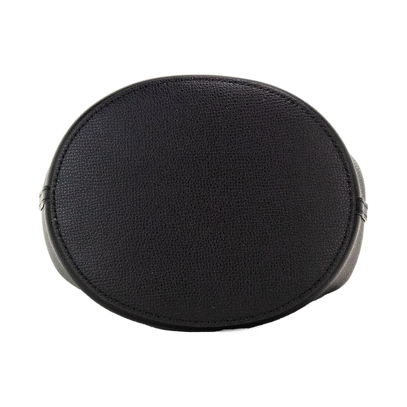 Lorne 小号黑色 Haymarket 格纹卵石纹皮革水桶手提包钱包