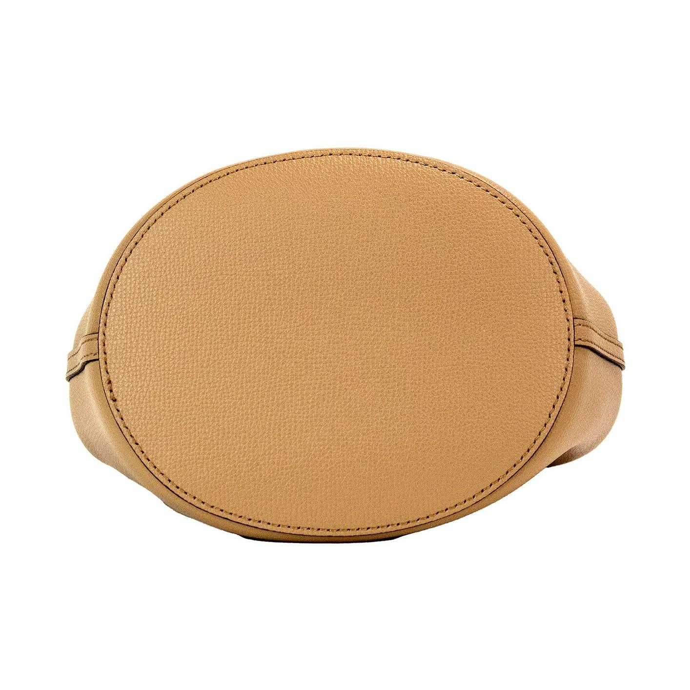 Lorne 小号驼色 Haymarket 格纹卵石纹皮革水桶手提包钱包