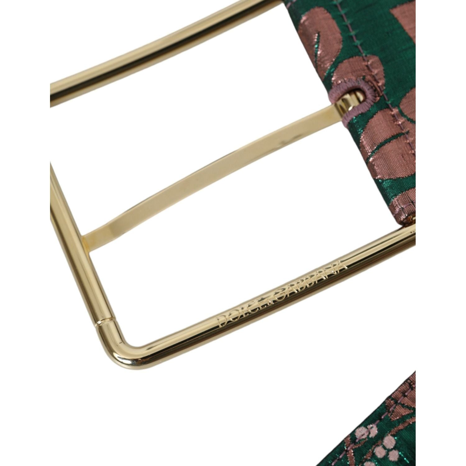 多色花卉提花卢勒克斯金扣腰带