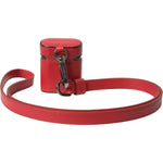 Dolce & Gabbana Red Calfskin Leather Logo Print Strap Men Airpods Case