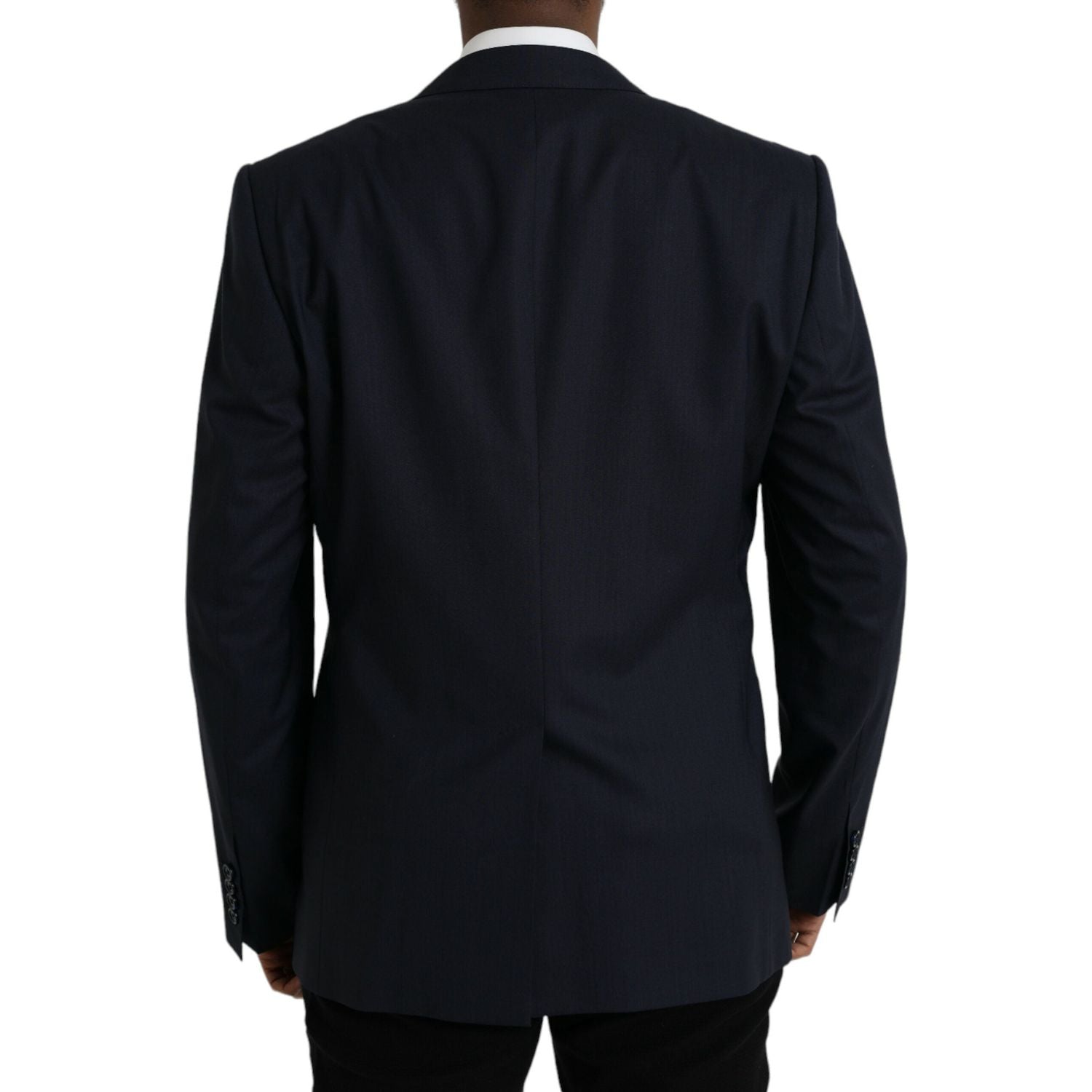 بليزر من الصوف باللون الأزرق الداكن بصف أزرار واحد من مجموعة دولتشي آند غابانا