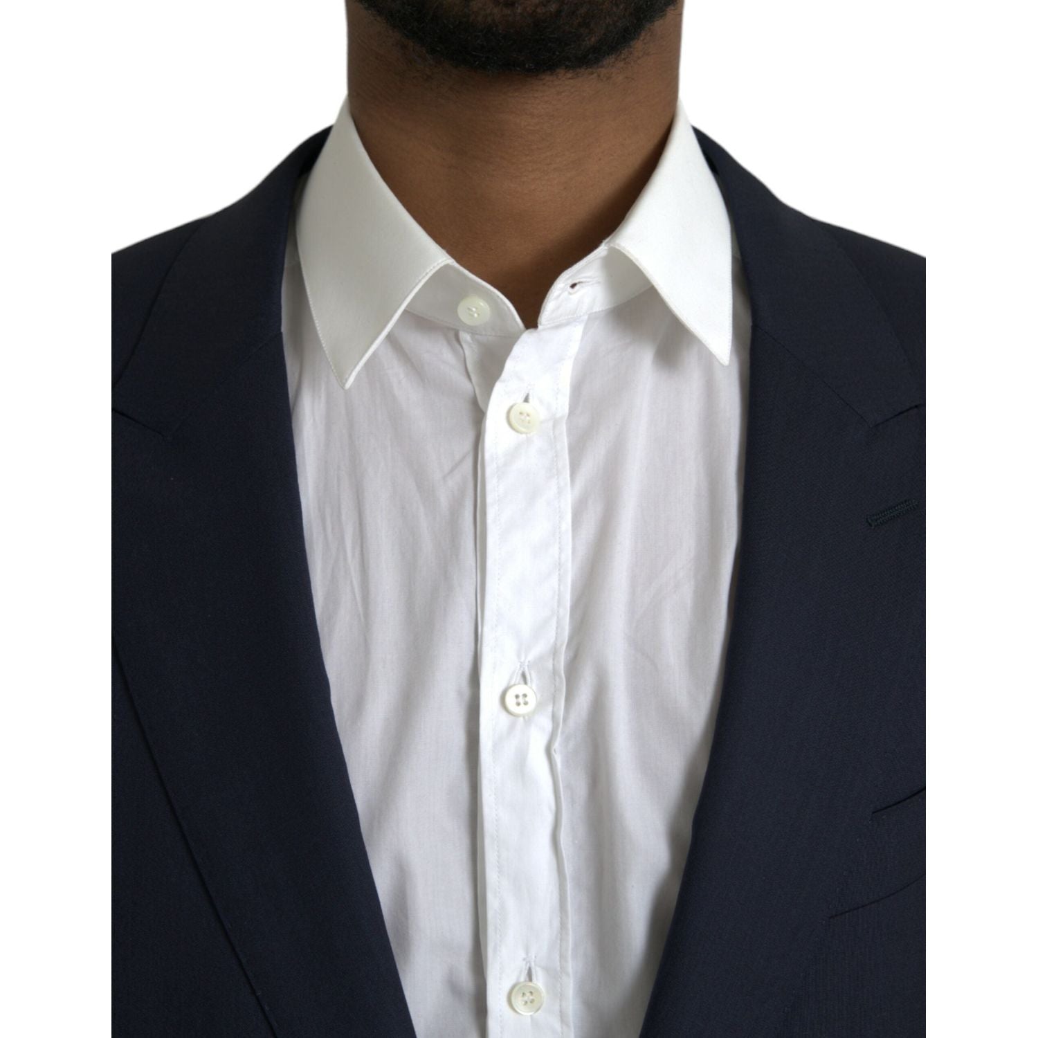 بليزر من الصوف باللون الأزرق الداكن بصف أزرار واحد من مجموعة دولتشي آند غابانا