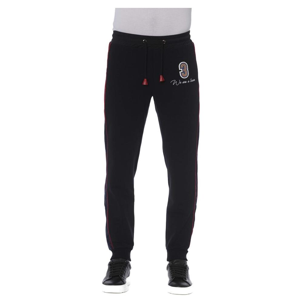 Trussardi Black Cotton Men Sports Pants