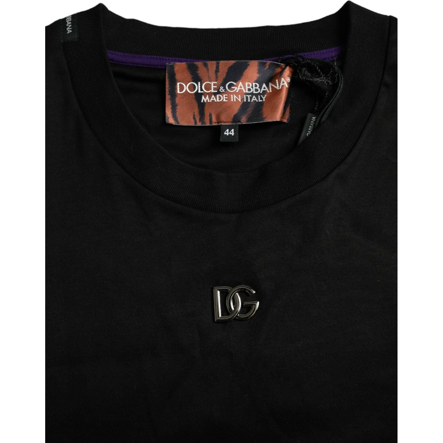 تي شيرت Dolce &amp; Gabbana متعدد الألوان بطبعة النمر من القطن بأكمام قصيرة