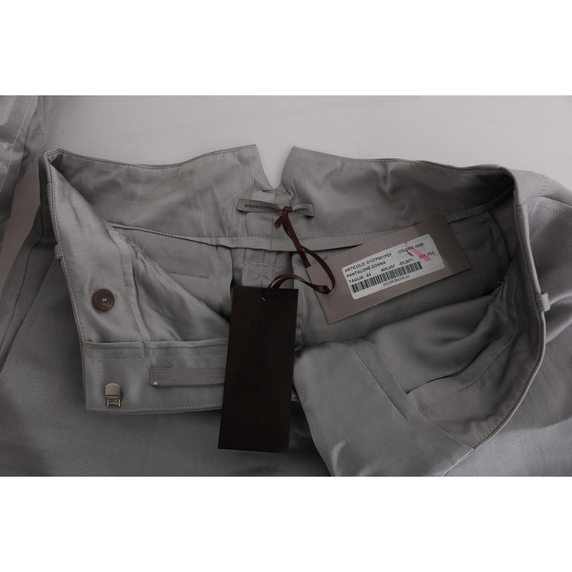 بنطلون حريري قصير رمادي أنيق من Ermanno Scervino