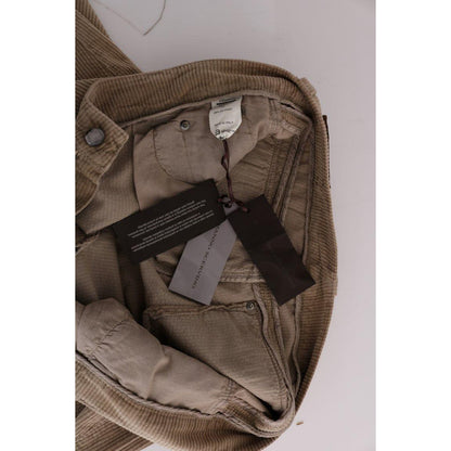 Ermanno Scervino Beige Cotton Velvet Regular Fit Pants Jeans & Pants