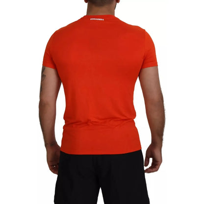 Dsquared² Orange Modal Short Sleeves Crewneck T-shirt