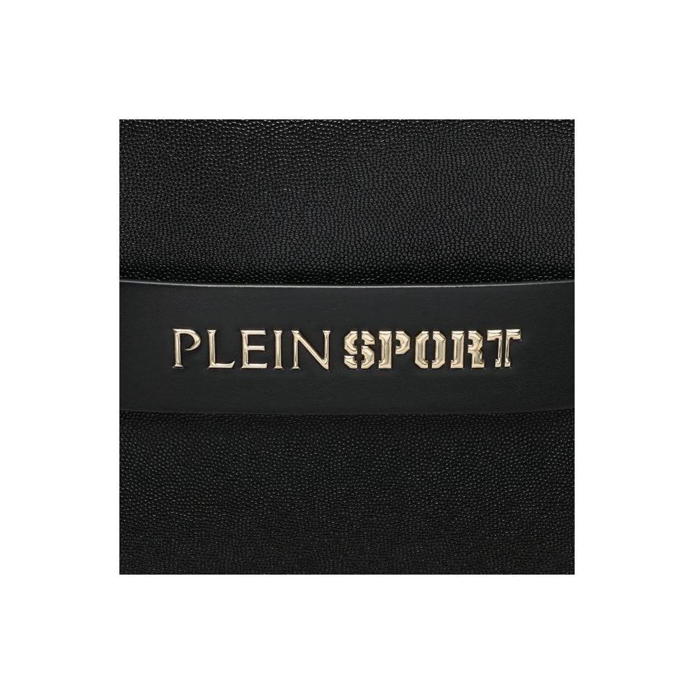 حقيبة توت أنيقة من Plein Sport باللون الأبنوسي مع شعار فضي