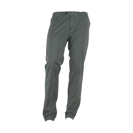 Made in Italy Elegant Summer Italian Cotton Trousers MI-3376-IT46 | S