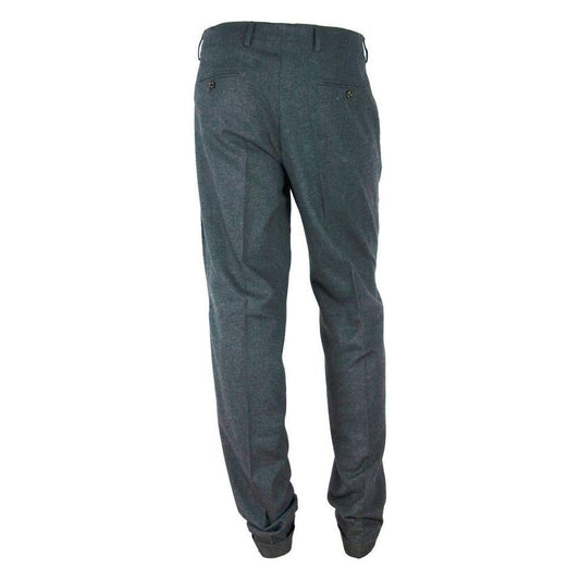Made in Italy Elegantly Tailored Gray Winter Trousers MI-4041-IT44 | XS