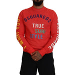 Dsquared² Orange Colorful Print Long Sleeves Top T-shirt Dsquared² Black