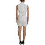 Dsquared² White Viscose Sleeveless Bodycon Mini Dress DR28830-38