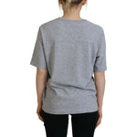 Dsquared² Gray Logo Cotton Crewneck Short Sleeve Tee T-shirt Dsquared² Light Slate Gray
