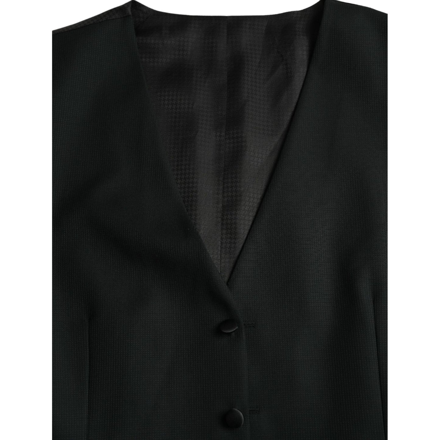 Dolce & Gabbana Black Wool Waistcoat Dress Formal Vest