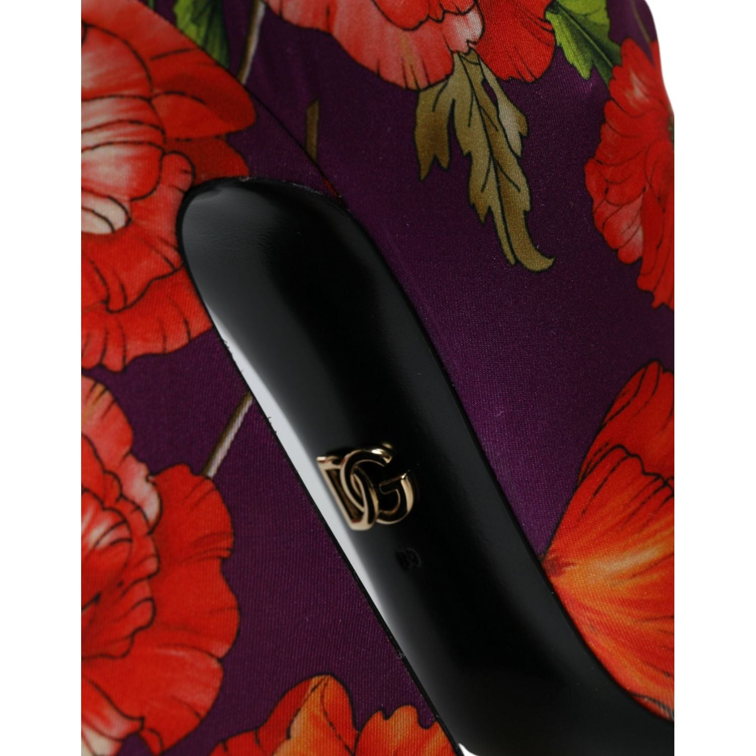 حذاء بوت مطاطي من قماش الجيرسيه المزهر باللون الأرجواني من دولتشي آند غابانا