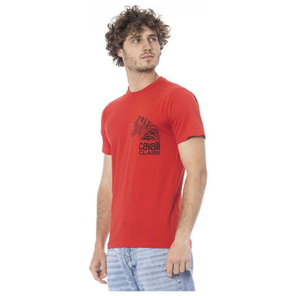 Cavalli Class Red Cotton T-Shirt