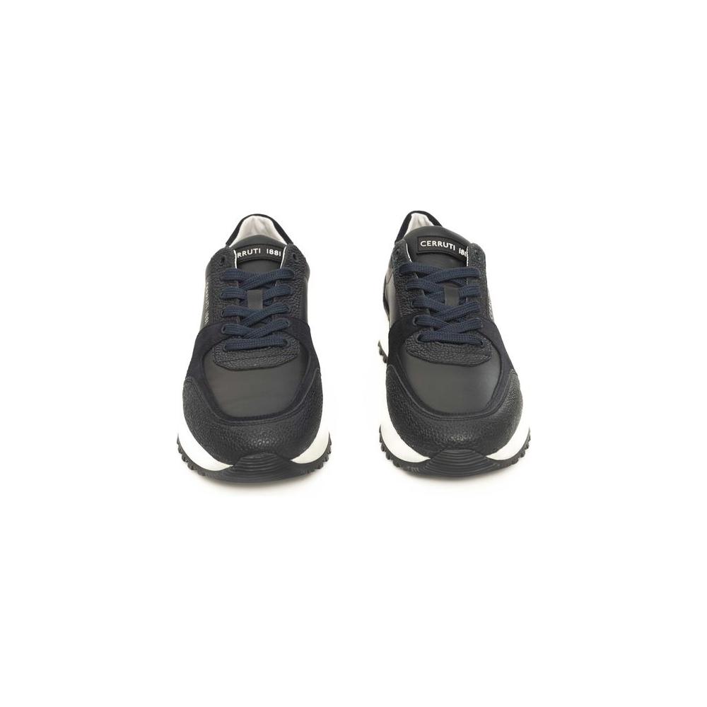 Cerruti 1881 Blue Cowhide Men Sneaker