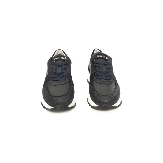 Cerruti 1881 Blue Cowhide Men Sneaker