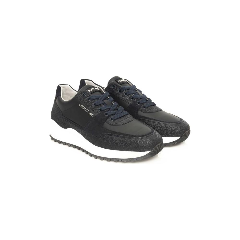 Cerruti 1881 Blue Cowhide Men Sneaker
