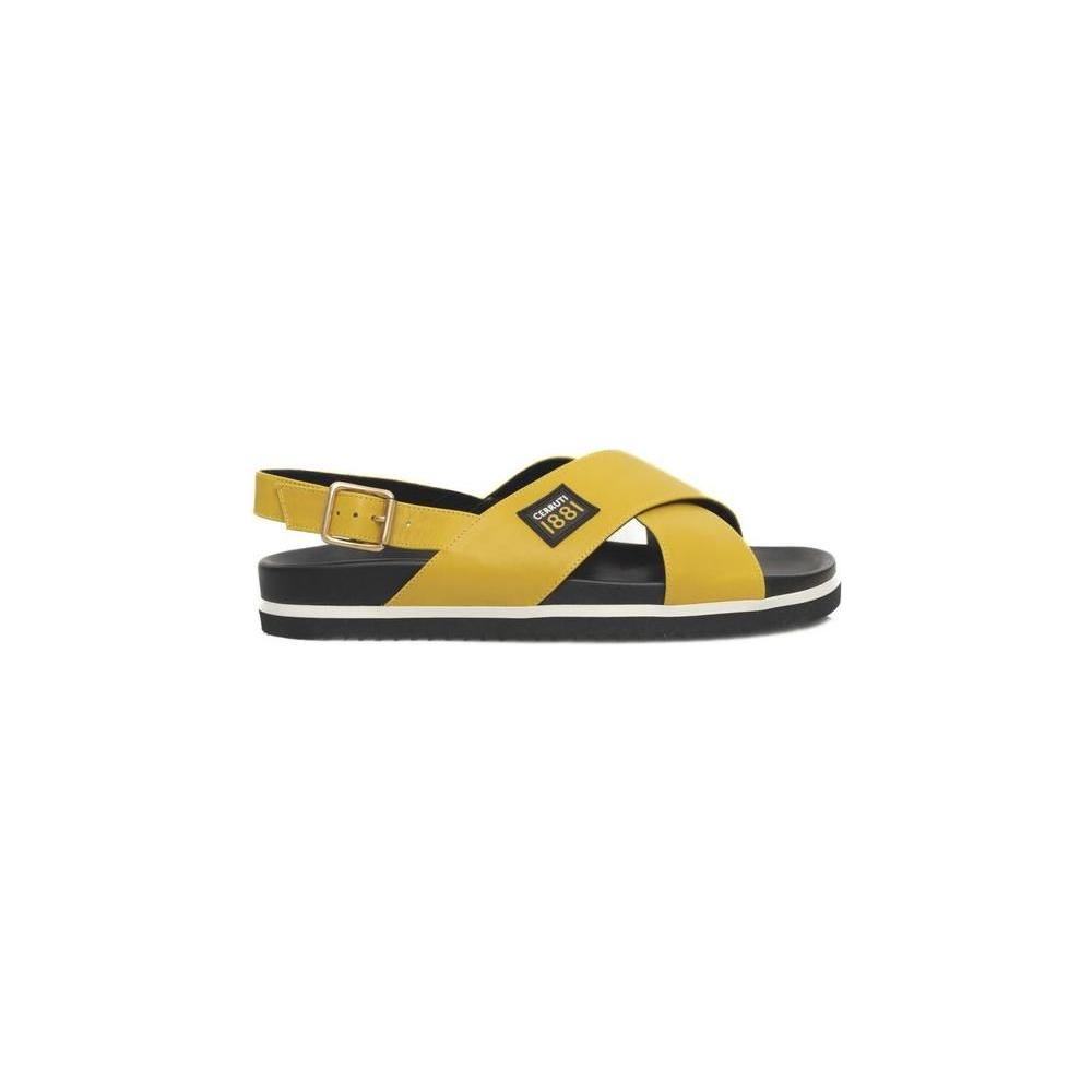 Cerruti 1881 Yellow Calfskin Women Sandal CE-24529-EU38/US8