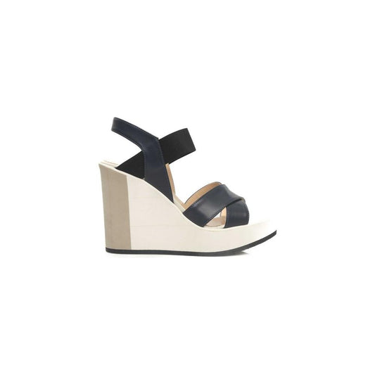 Cerruti 1881 Blue Calfskin Women Sandal Cerruti 1881 Dark Slate Gray