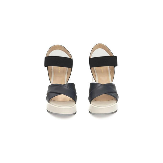 Cerruti 1881 Blue Calfskin Women Sandal Cerruti 1881 Tan