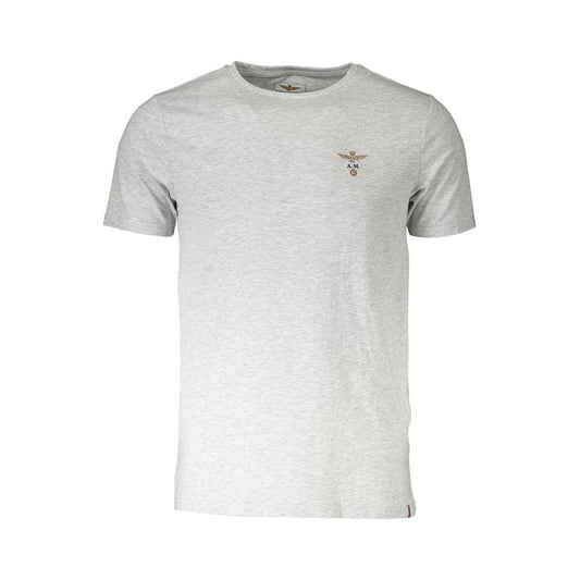 Aeronautica Militare Gray Cotton T-Shirt MAN T-SHIRTS Aeronautica Militare Light Gray