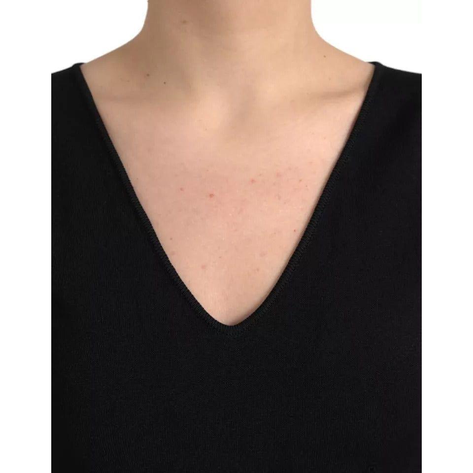 فستان دولتشي آند غابانا الأسود المصنوع من الفيسكوز بدون أكمام وذو قصة ضيقة