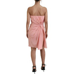 Dolce & Gabbana Pink Silk Stretch Strapless Sheath Dress DR28878#