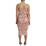 Dolce & Gabbana Pink Spaghetti Strap Bodycon Midi Dress Dolce & Gabbana Rosy Brown