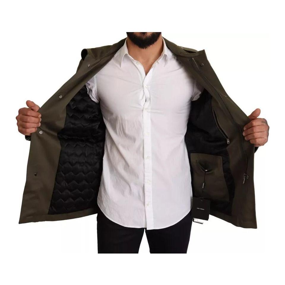 جاكيت معطف من القطن باللون الأخضر من مجموعة DG Love Blouson من Dolce &amp; Gabbana