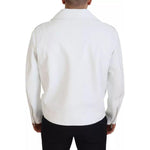 Dolce & Gabbana White Leather Biker Coat Zipper Jacket JKT3430-46