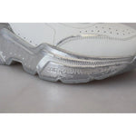 Dolce & Gabbana White Silver Leather Daymaster Sneakers Shoes LA10077-39