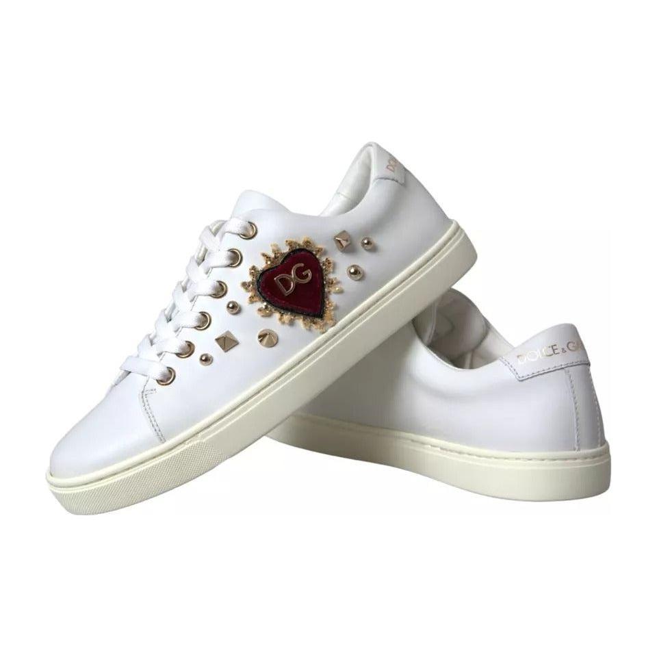 حذاء سنيكرز Dolce &amp; Gabbana Portofino Sacred Heart أبيض للنساء