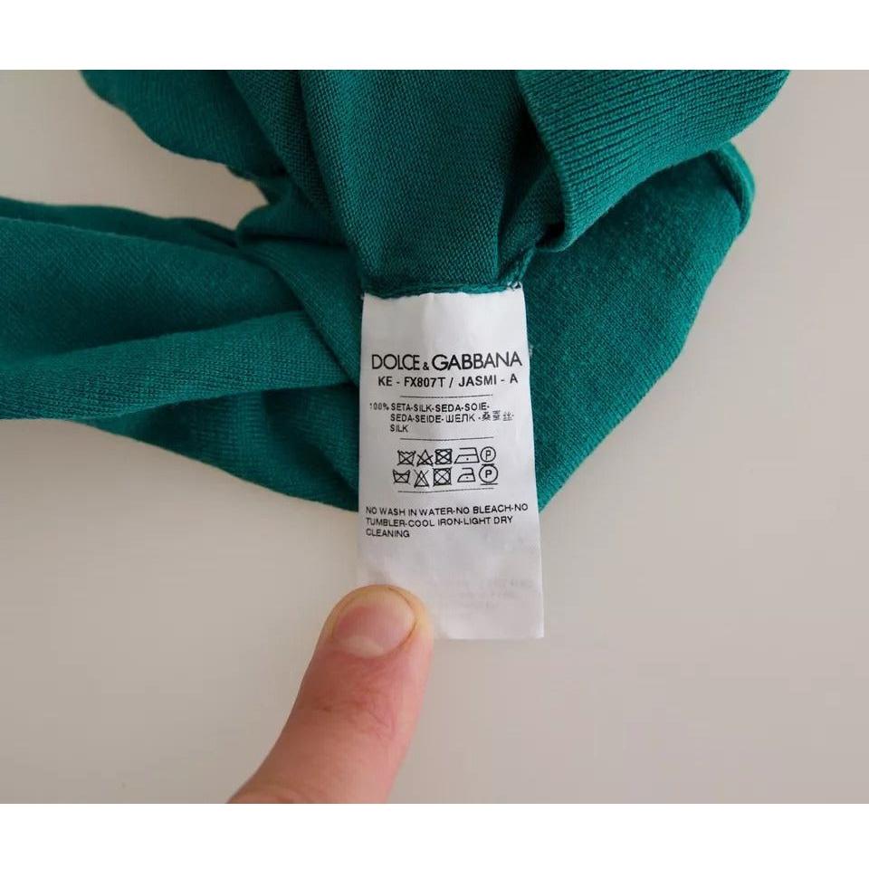 سترة قصيرة بياقة مدورة باللون الأخضر الداكن من دولتشي آند غابانا