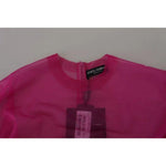 Dolce & Gabbana Fuchsia Polyester Crewneck Pullover Sweater Dolce & Gabbana Brown