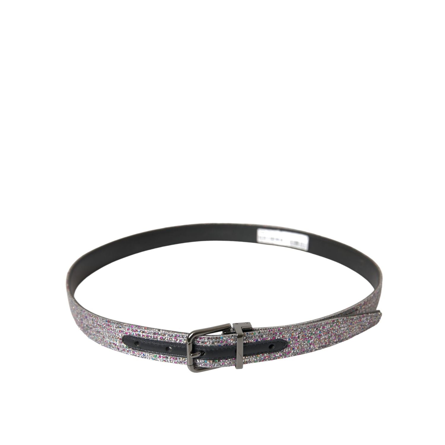 Dolce & Gabbana Multicolor Embellished Silver Metal Buckle Belt