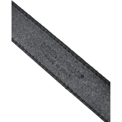 Dolce & Gabbana Gold Jacquard Stripes Silver Metal Buckle Belt