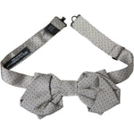 Dolce & Gabbana Gray Silk Adjustable Neck Men Bow Tie Dolce & Gabbana Light Slate Gray
