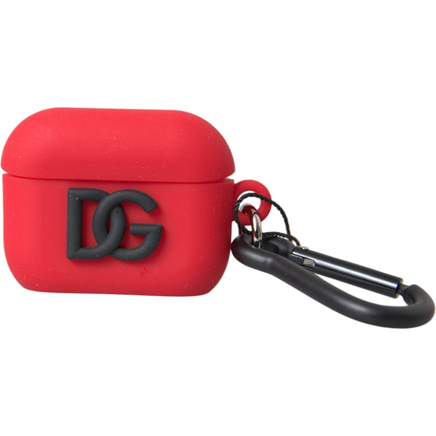 Dolce & Gabbana Red Silicone Rubber Logo Embossed Airpods Case