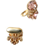 Dolce & Gabbana Gold Tone 925 Sterling Silver Crystal Cufflink Cufflinks Dolce & Gabbana Rosy Brown