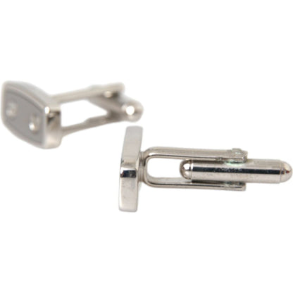 Dolce & Gabbana Silver Plated Metal Brass Pin Men Cufflinks