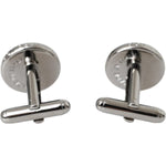 Dolce & Gabbana Silver Plated Brass Round Pin Men Cufflinks Cufflinks Dolce & Gabbana Light Slate Gray